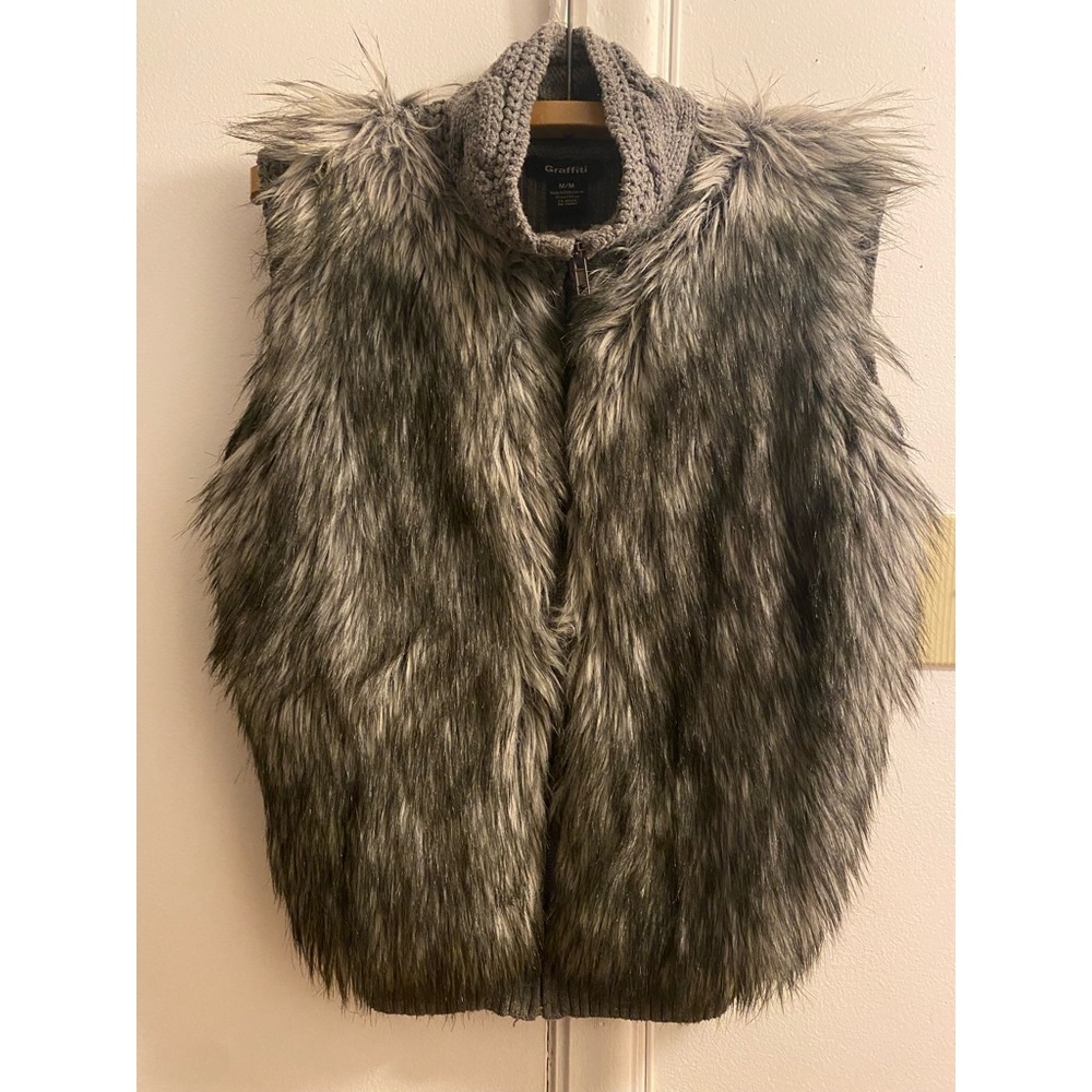 Faux Fur Vest with Zipper
